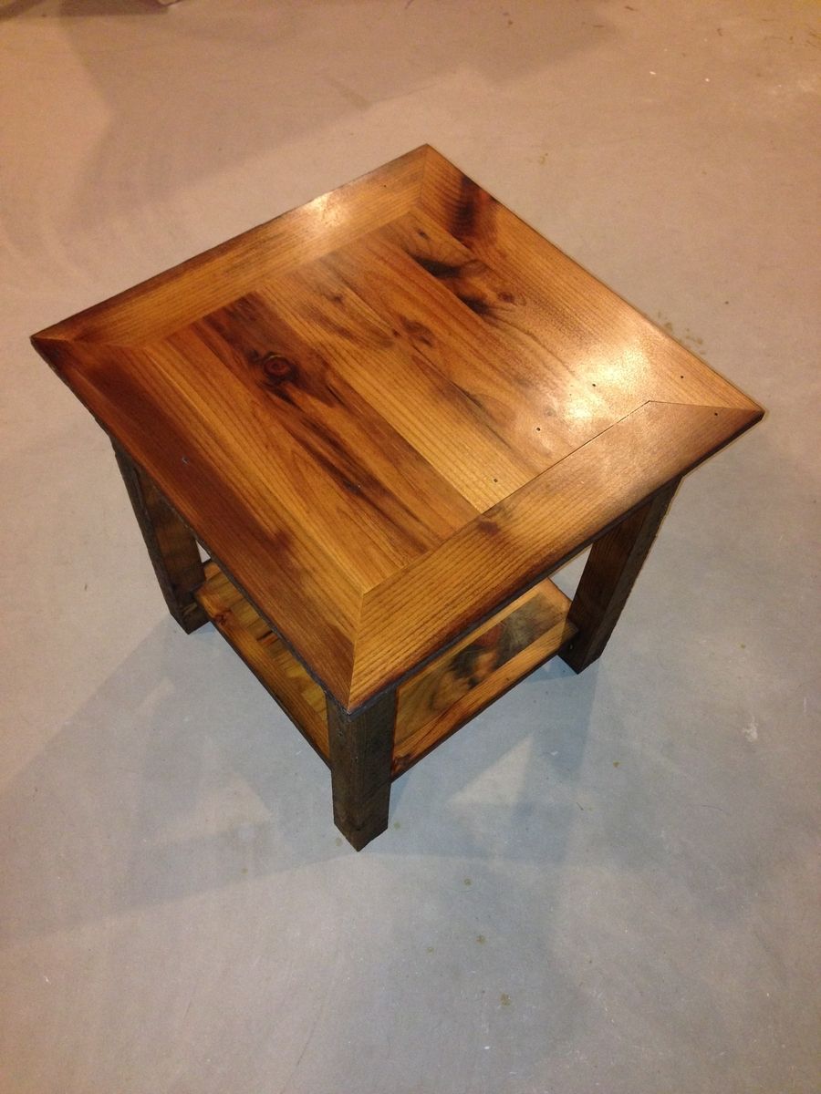 Hand Crafted Reclaimed Barnwood End Table by Ore Dock Design