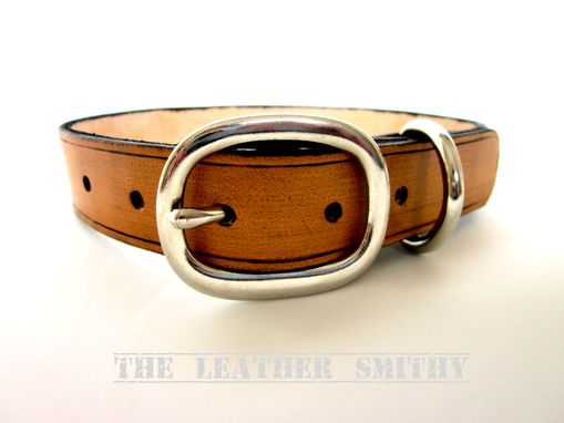 Custom Made Custom Tan Leather Dog Collar 1