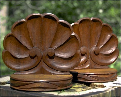 Custom Made Bookends - Walnut - Hand Carved
