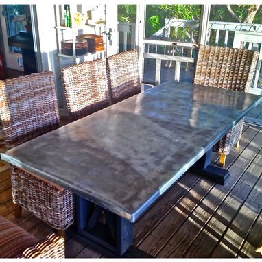 Custom Made Dining Table With Zinc Table Top