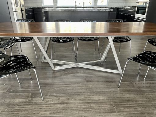 Custom Made Large Walnut Dining Or Conference Table