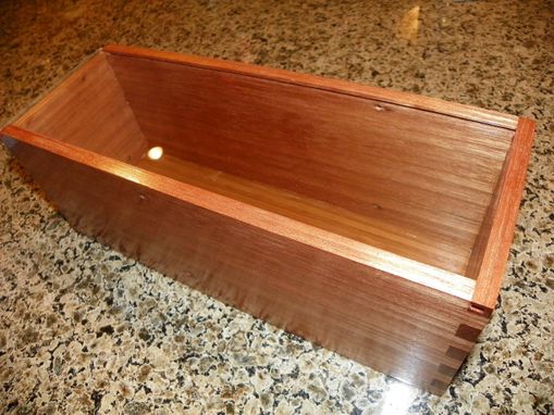 Custom Made Wine Bottle Box With Sliding Glass Cover - Made From Reclaimed Mahogany And Bamboo