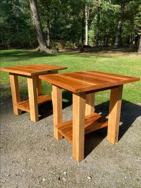 Custom Made Reclaimed Red Oak End Tables