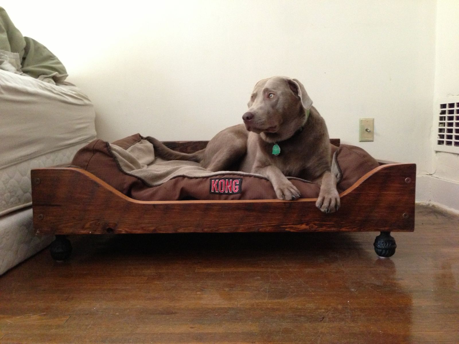 Hand Made Custom Sized Dog Bed by Woodgrain Designs