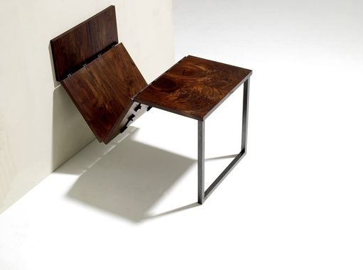 Custom Made Walnut And Steel Folding Dining Table