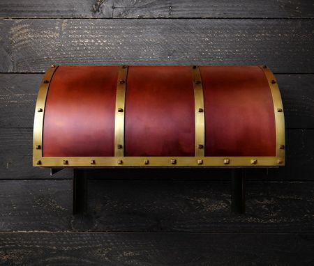 Custom Made Custom Copper & Brass Range Hood Barrel Shape "Winston" By Amoretti Brothers