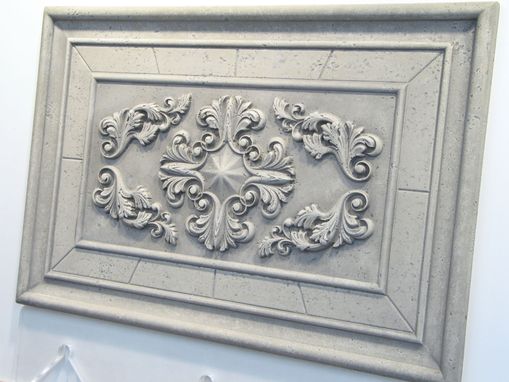 Custom Made Relief Carved Classic Limestone Backsplash Decorative Tile Insert