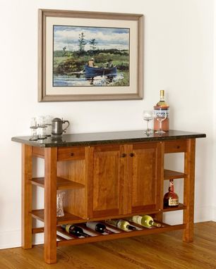 Custom Made Dry Bar With Granite Surface In Cherry