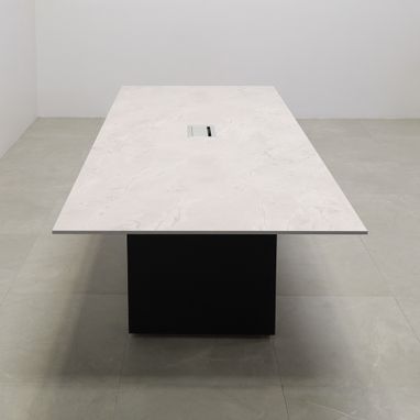 Custom Made Rectangular Shape Custom Conference Table, Engineered Stone Top - Aurora Meeting Table