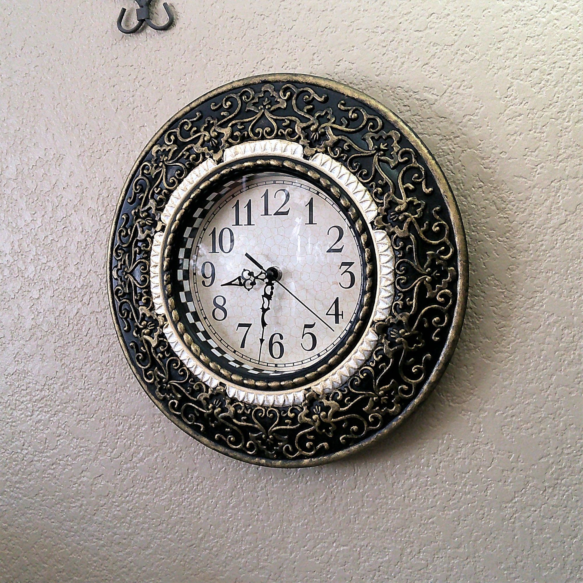 Buy Custom Black And Gold Courtly Checks Wall Clock, made to order from