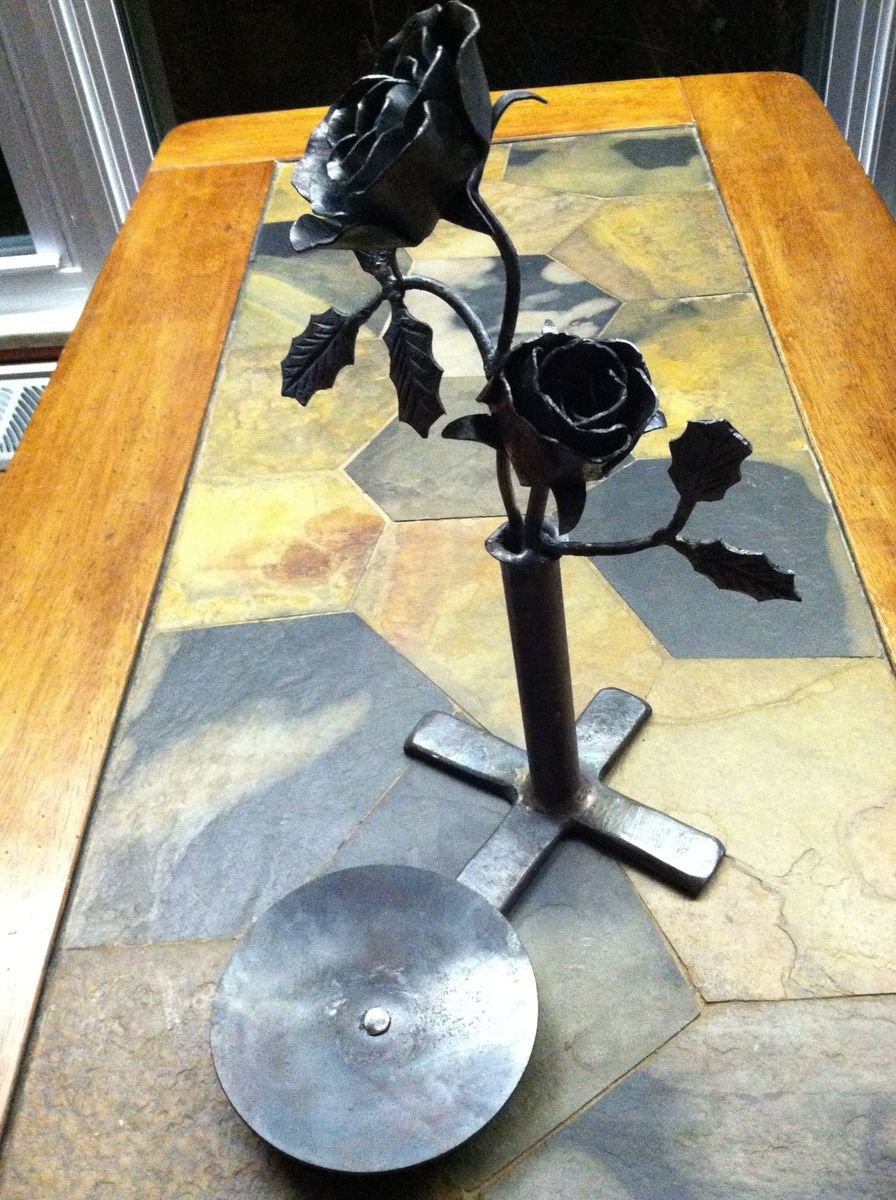 Hand Crafted Rose Candle Holder by Fiesler's Ltd.