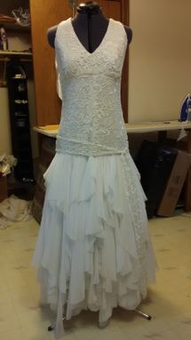 Custom Made Stunning Lace And Chiffon Boho Wedding Dress