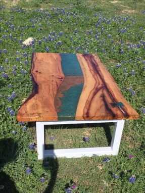 Custom Made Coffee Table,Live Edge Inlay,Steel Base,Wood Table,Natural Wood,Living Room,Office,Furniture