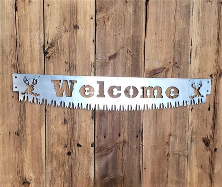 Custom Made Crosscut Sawblade Woodsaw Welcome Sign
