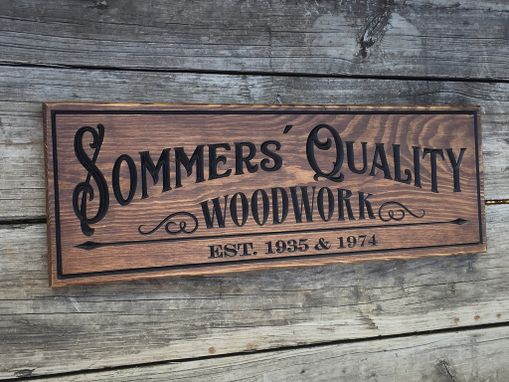 Custom Made Custom Carved Wood Sign. Woodworking Workshop Sign