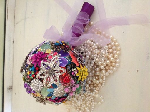 Custom Made Modern Jeweled Brooch Bouquet