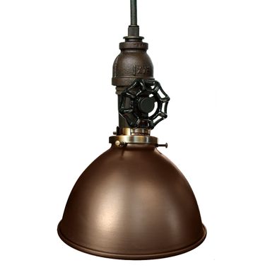 Custom Made Factory 7" Vintage Valve Pipe Pendant Light- Bronze