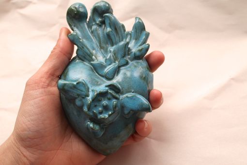 Custom Made One Small Ornate Ceramic Heart