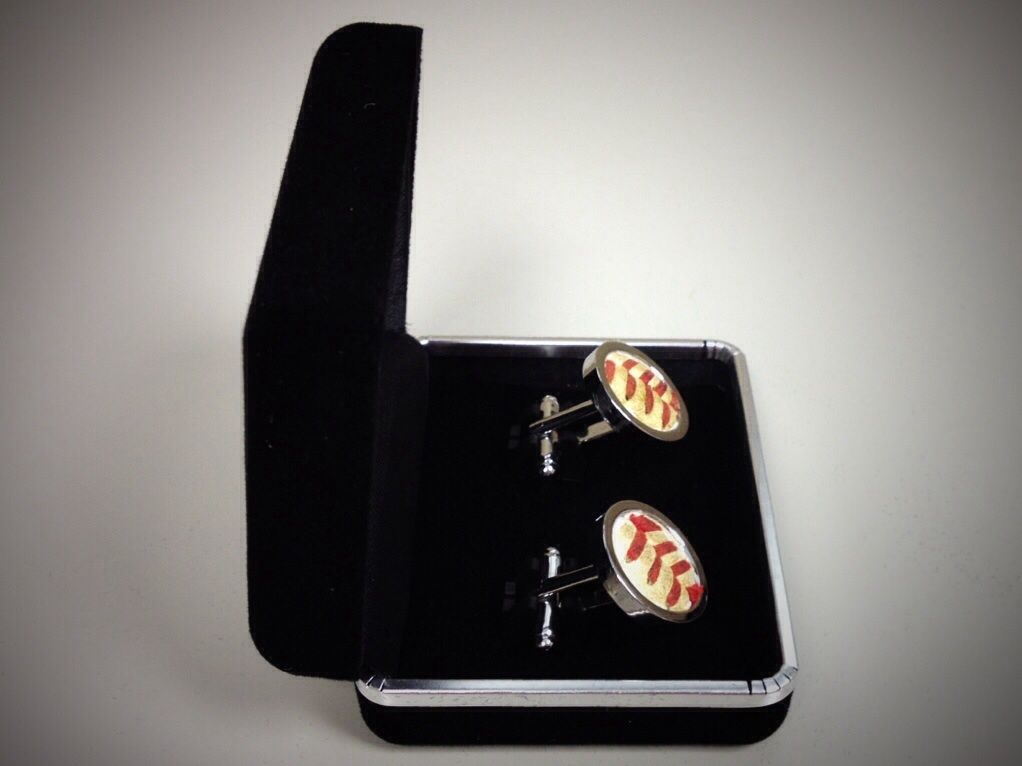Buy Hand Crafted Baseball Seams Cufflinks Made With Actual Used Baseballs, made to order from