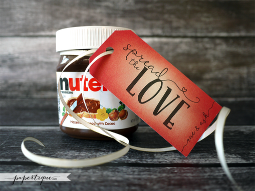 Custom Made Spread The Love Tags - Customized Wedding Tags With Raffia - Eco Friendly Jam & Honey Jar Favor Tags
