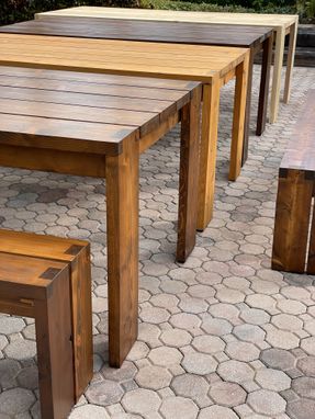 Custom Made Cedar Wood Dining Table And Bench