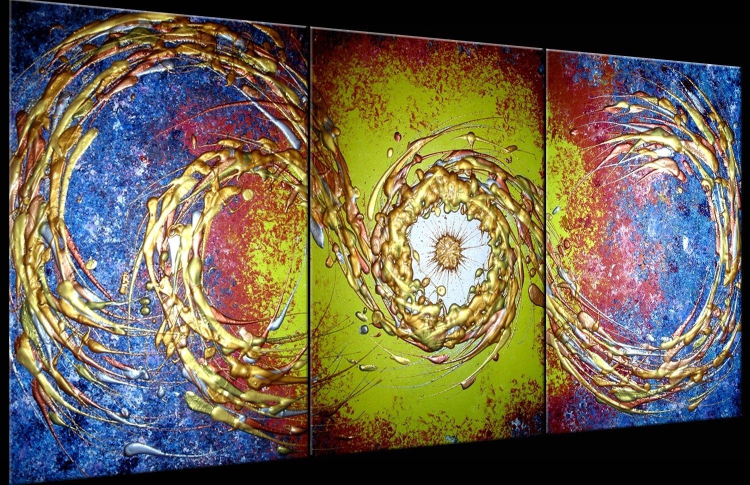 Buy Hand Made Original Abstract Gold Metallic Textured Painting By