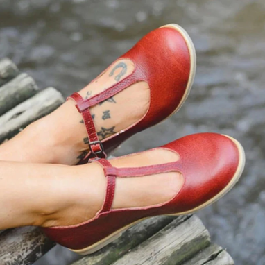 Custom Made Handmade Women Shoes, Flat Shoes, Red