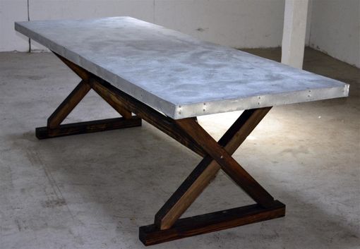 Custom Made Zinc Trestle Table