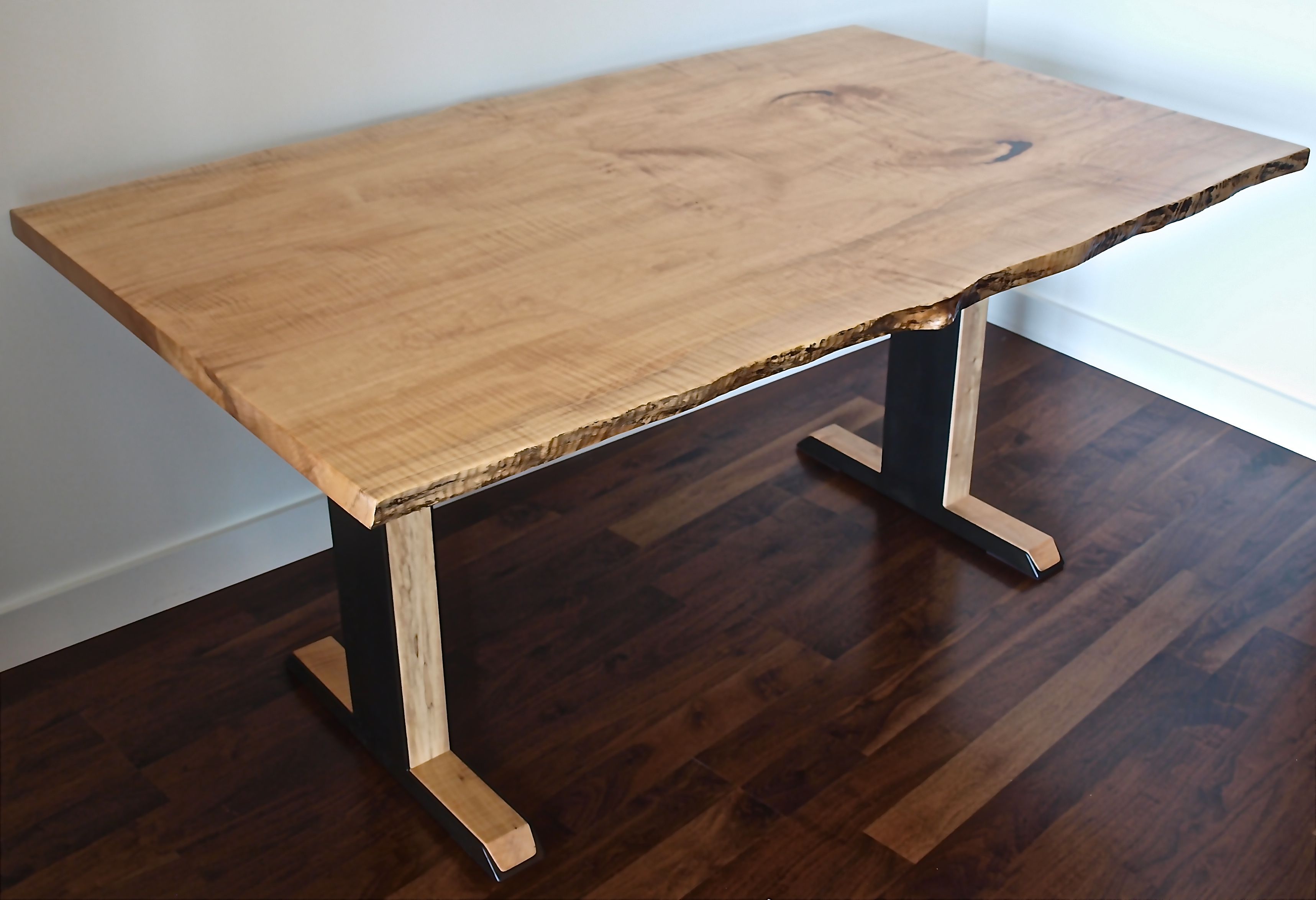 Buy Hand Crafted Natural Live Edge Maple Table, made to order from ...