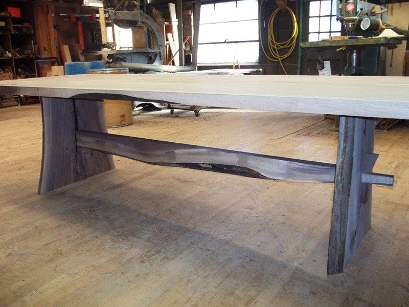 Hand Crafted Black Walnut Live Edge Slab Table By Woodrich 0343