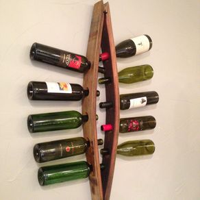 A Hand Crafted The Stache Lounge Wine Barrel Chaise Gina Barrel Stave Wine Rack By Art Hough
