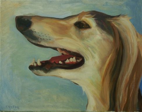 Custom Made Saluki Dog Portrait Painting