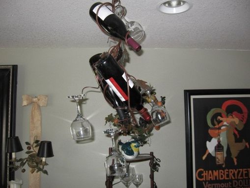 Custom Made Hanging Wine Bottle Rack