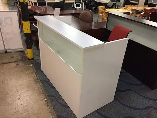 Custom Made White Glass Reception Desk