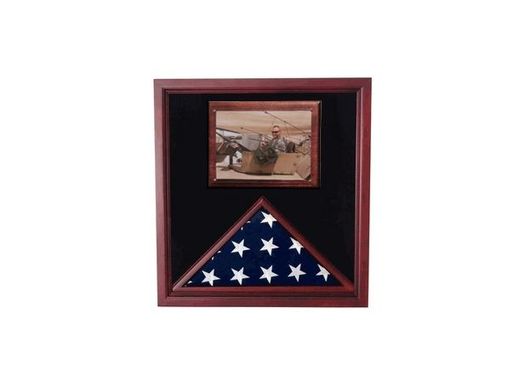 Custom Made Flag Photo Display Cases, Flag Frame With Photo Display