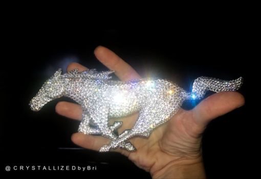 Custom Made Ford Mustang Pony Crystallized Car Emblem Bling Genuine European Crystals Bedazzled