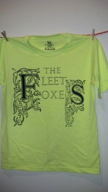 Custom Made Sale The Fleet Foxes Original Screen Printed Teen's Xl (Adult Small) Neon Yellow Shirt