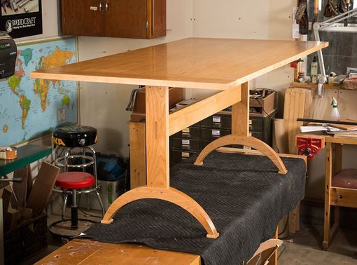 Custom Made Cherry Trestle Table - Featured In Woodcraft Magazine