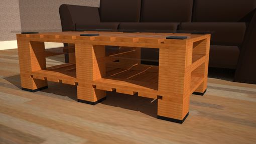 Custom Made Coffee Table In 1 X 2 Block Foot Style