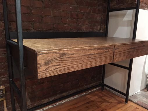 Custom Made Metal Frame Desk / Shelves