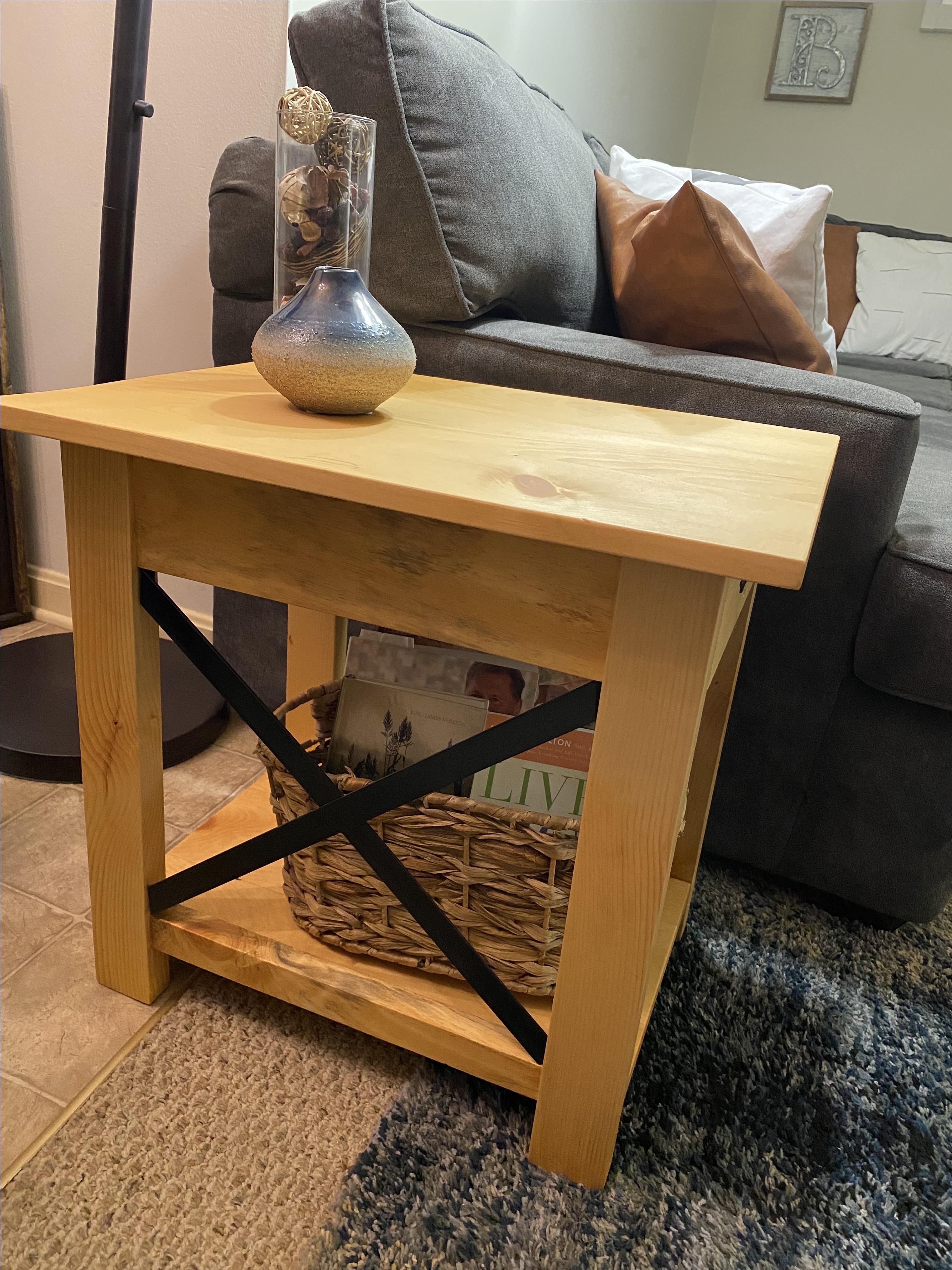 Custom Rustic Farmhouse End Table by JSB Design Woodcraft