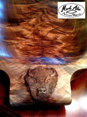 Custom Made Black Walnut Platter "Tatanka" A Tribute To The Lakota.