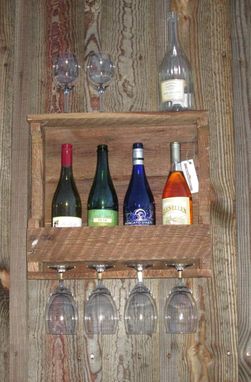Custom Made Rustic Pallet Wood Wine Rack Wall Mount 4-5 Bottle Cottage, Country, Barn Wood