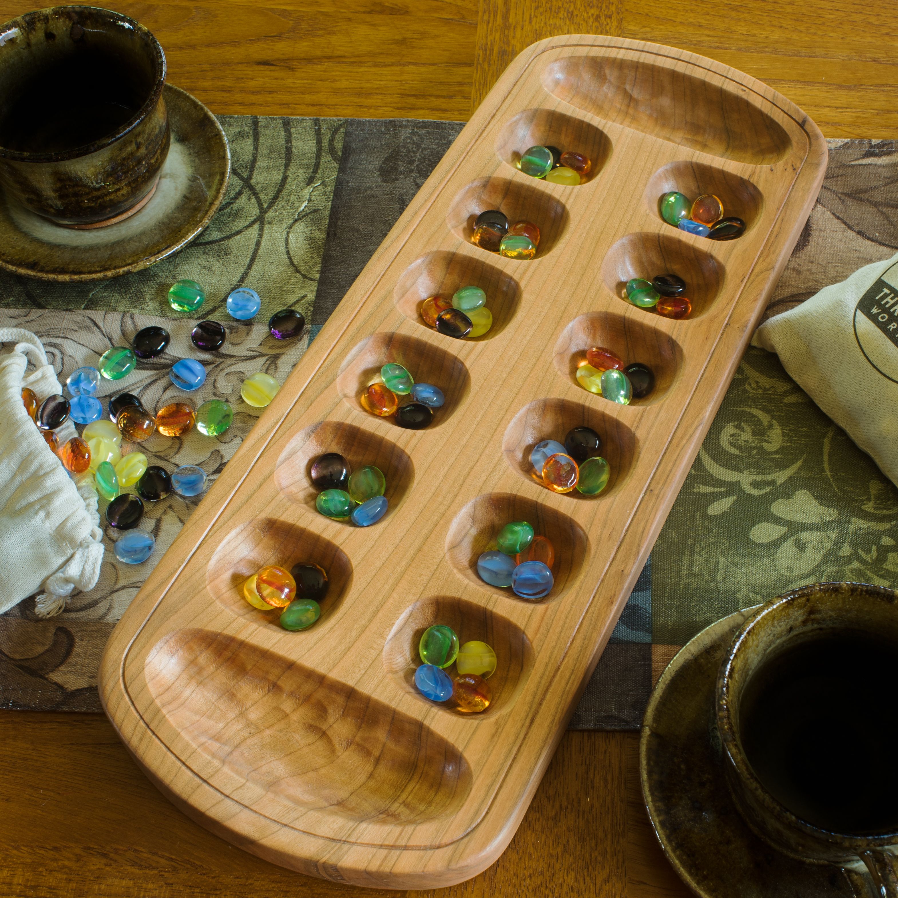 Handmade Mancala Board With Custom Engraving by Three Trees