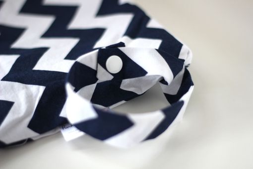 Custom Made Large Lay Flat Messy Bags (Wet Bags) - Navy Chevrons