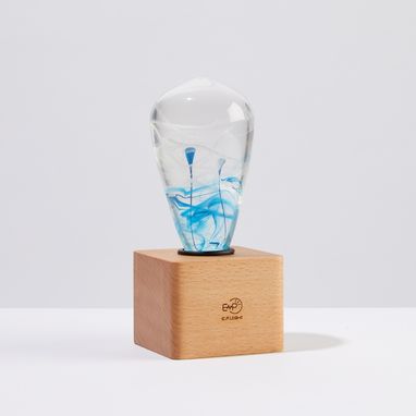 Custom Made Ep Light Handmade Led Lights, Decorative Table Lamp, E26 Led Bulb - Blue-Drop