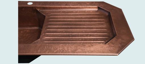 Custom Made Copper Sink With Drainboard & Ray's Hammering