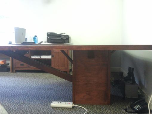 Custom Made Hickory L-Shaped Desk