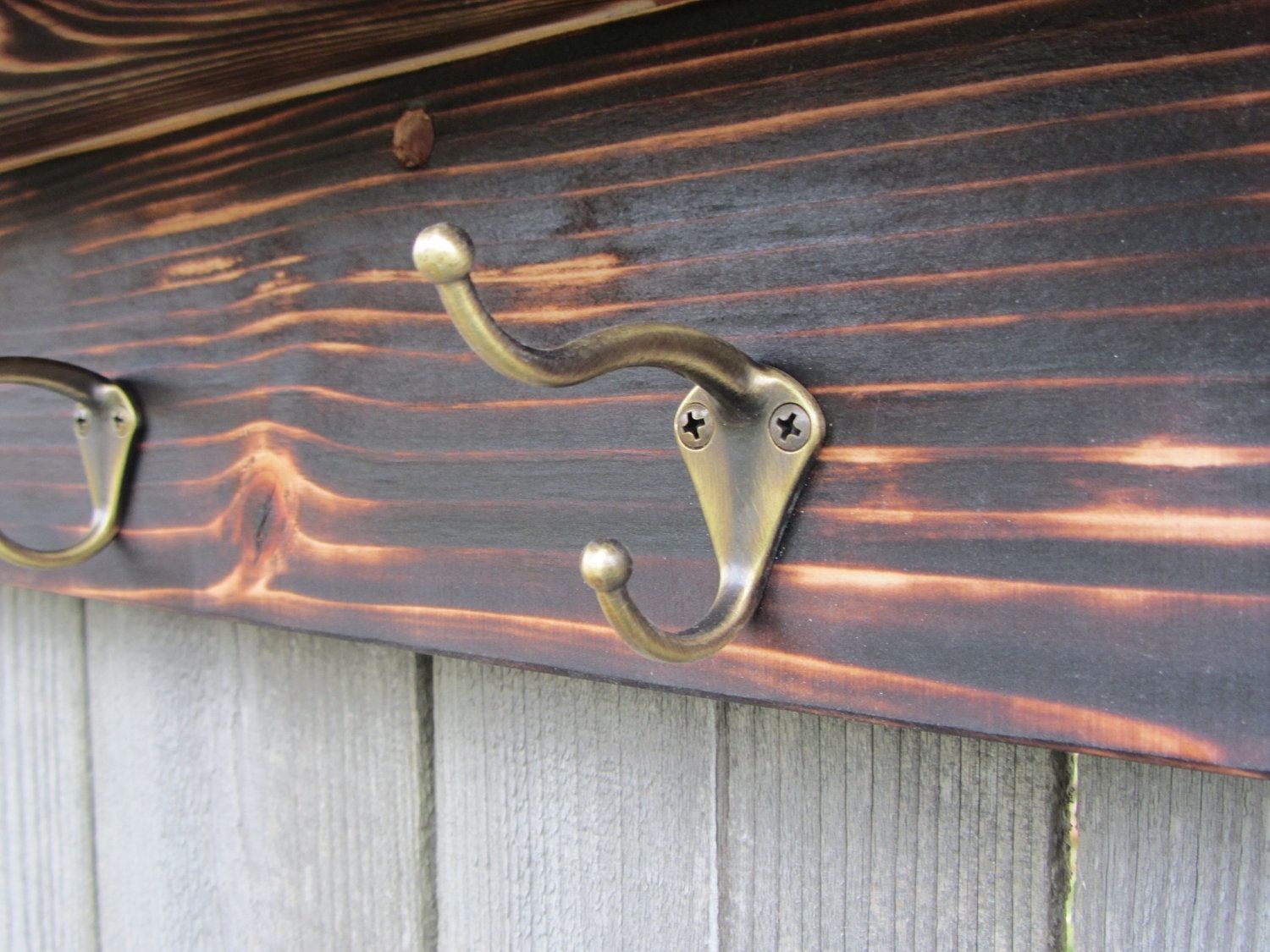 Custom Made Rustic Wood Shelf With Hooks Made From Reclaimed Pallet Wood Coat Rack by Reclaimed