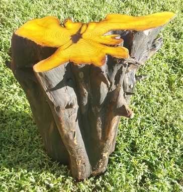 Custom Made Osage Orange Stump Nightstand / End Table